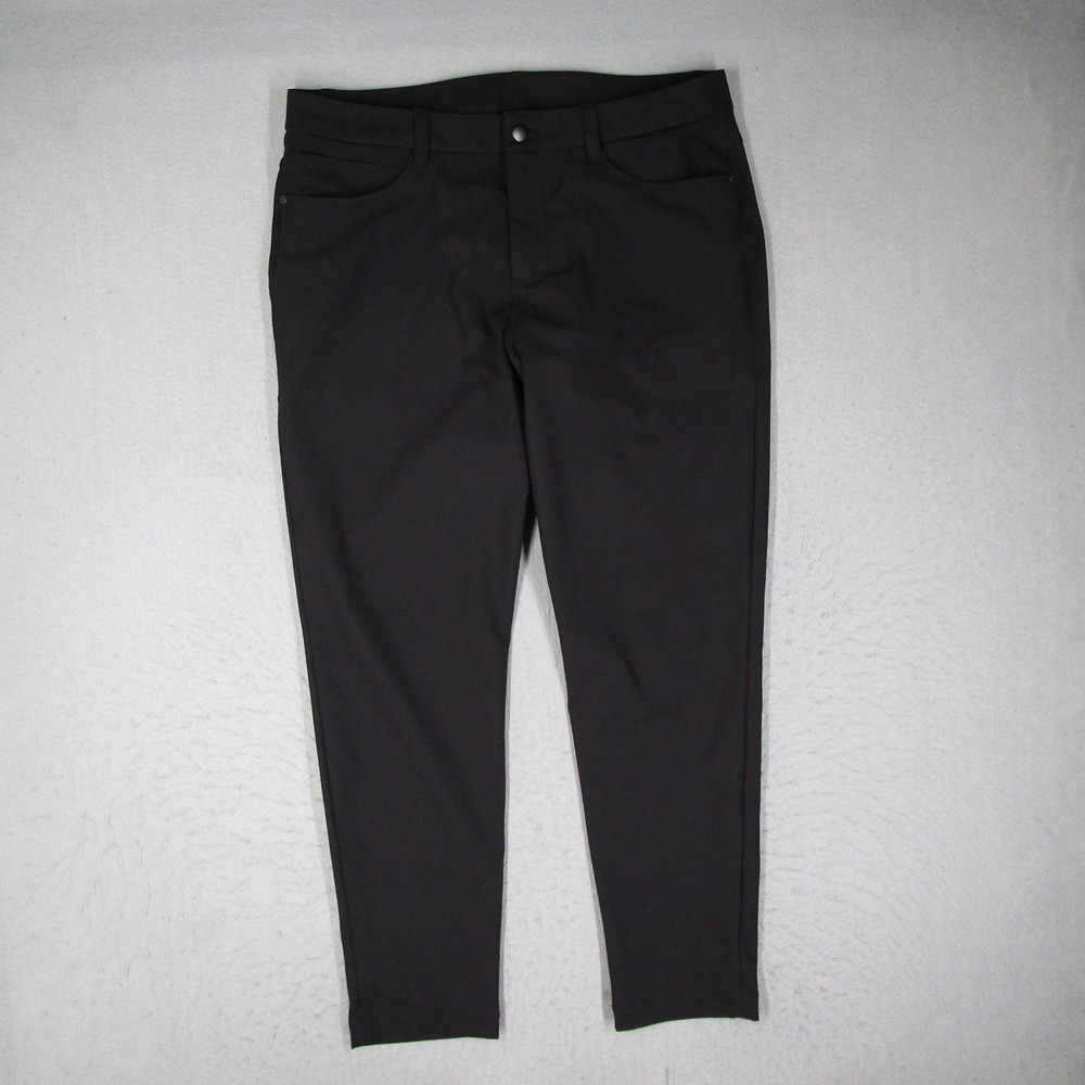 Lululemon ABC Pant Mens 34 Black Slim 5 Pocket Tech Trousers LM5ALWS.0